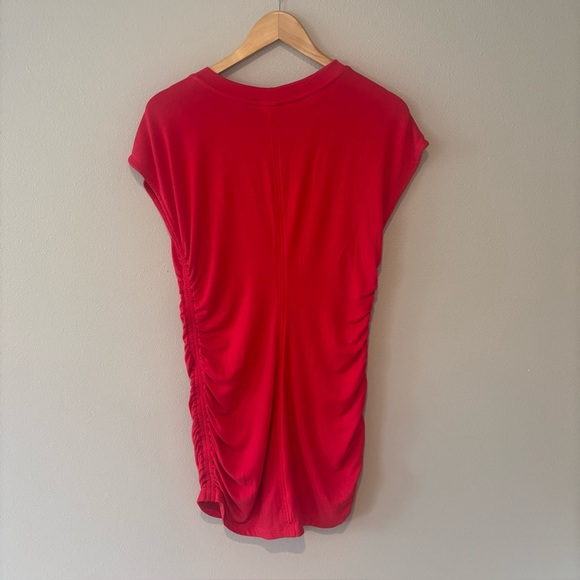 CABI Women’s Short Sleeve Red Body-con Shirt Dress w/ Adjustable Sleeves Medium - Picture 2 of 10